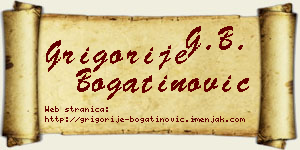 Grigorije Bogatinović vizit kartica